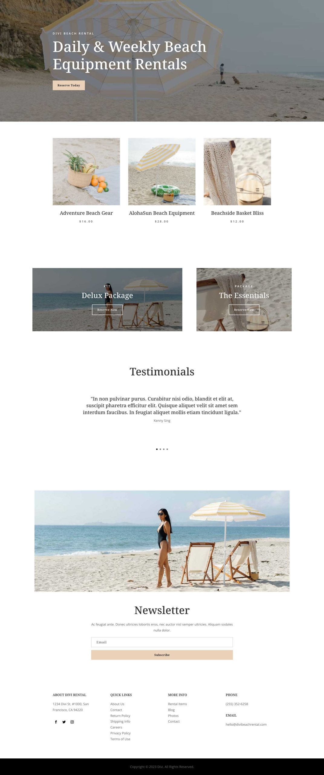 Strand Verhuur - Divi-image